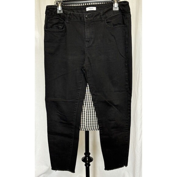 Kensie Jeans Black Size 10 / 30 High Rise Slim Straight With Raw Hem - Picture 1 of 7